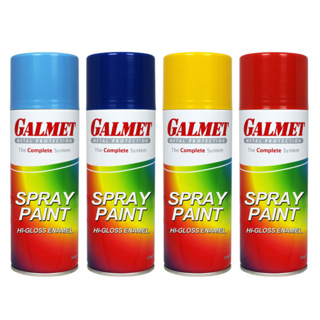 Galmet Flat Black Spray Paint 350g image 0